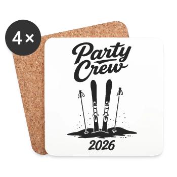 Party Crew 2026 Skiing Après-Ski Group - Coasters (set of 4) - white - Front