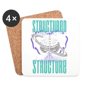 Neurodivergent Neurodiversity Structured Chaos - Coasters (set of 4) - white - Front