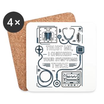 Nurse Practitioner Trust Me I Healthcare Worker - Coasters (set of 4) - white - Front