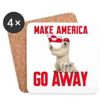 Make America go away! Greenland statement against US - Coasters (set of 4) - white - Front