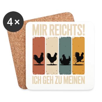 I've had enough - I'm going to my chickens - Coasters (set of 4) - white - Front