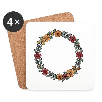 Toujours ma sœur Pour toujours Mon ami couronne - Dessous de verre (lot de 4) - blanc - Devant