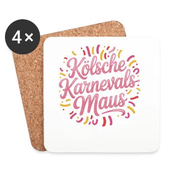 Cologne Carnaval Mouse Cologne Carnaval Cologne Mouse - Dessous de verre (lot de 4) - blanc - Devant