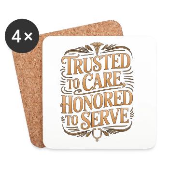 Nurse Practitioner Trusted To Care Primary Care - Coasters (set of 4) - white - Front