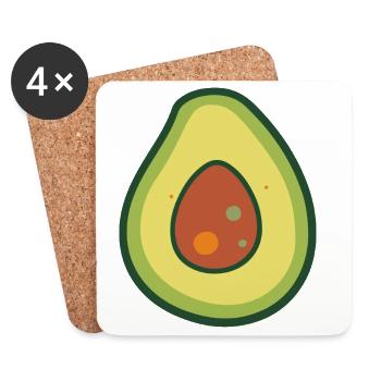 Avocado Vibe Design - Coasters (set of 4) - white - Front