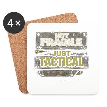 Soldatin Soldatinnen Not Fragile Just Tactical - Untersetzer (4er-Set) - Weiß - Vorne