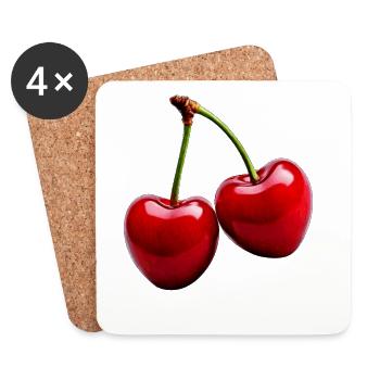 Cherries - Coasters (set of 4) - white - Front