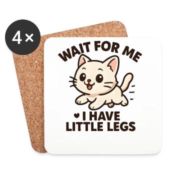 Katze Spruch Humor Meme Lustig Witzig Geschenkidee - Untersetzer (4er-Set) - Weiß - Vorne