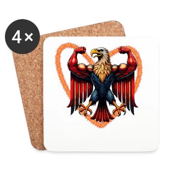 ADLER Herz - Untersetzer (4er-Set) - Weiß - Vorne