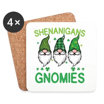 Streiche mit meinen Gnomen St. Patrick's - Untersetzer (4er-Set) - Weiß - Vorne
