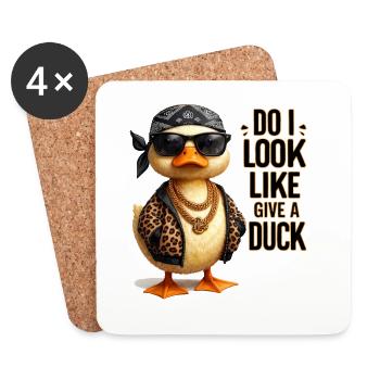 Do I Look Like I Give a Duck Ente - Coasters (set of 4) - white - Front