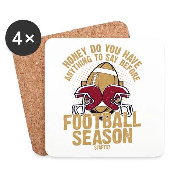 Say Before Football Season Starts? Season Player - Untersetzer (4er-Set) - Weiß - Vorne