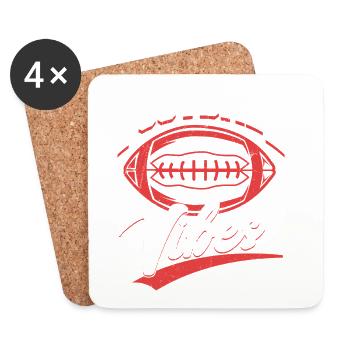 Football Vibes Season Player Fan - Coasters (set of 4) - white - Front