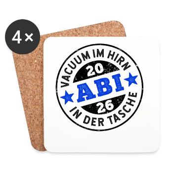 Abi 2026 - Vacuum im Hirn, Abi in der Tasche - Untersetzer (4er-Set) - Weiß - Vorne