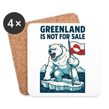 Le Groenland n’est pas à vendre - Dessous de verre (lot de 4) - blanc - Devant