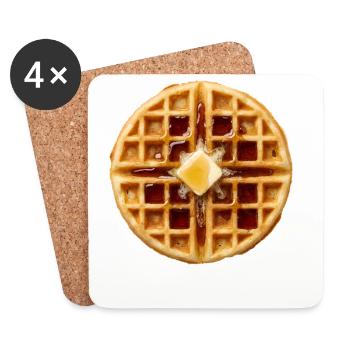 Waffle Costume Breakfast Halloween Simple Waffle - Coasters (set of 4) - white - Front