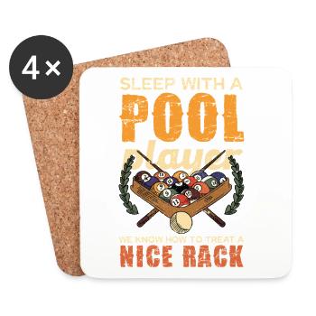 Pool Rack Spruch Shirt - Untersetzer (4er-Set) - Weiß - Vorne