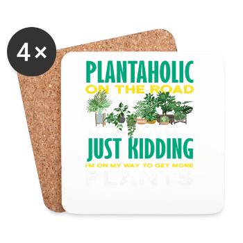 Jardinage Plantaholic Plant Lover Gardener - Dessous de verre (lot de 4) - blanc - Devant