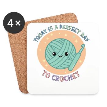 Today Is A Perfect Day To Crochet Funny - Coasters (set of 4) - white - Front