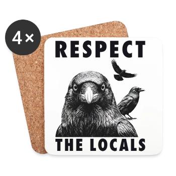 Funny Crowing Support The Locals Bird Lovers - Coasters (set of 4) - white - Front
