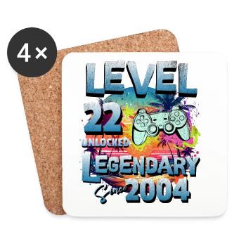 Niveau 22 ans Débloqués depuis 2004 Anniversaire - Dessous de verre (lot de 4) - blanc - Devant