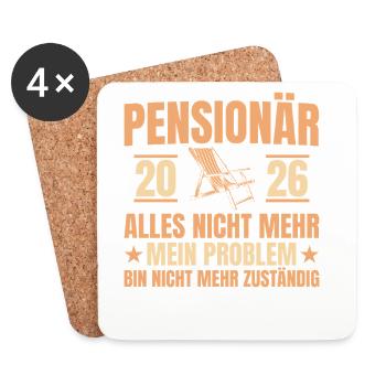 Don de pension d’adieu pour fonctionnaires 2026 - Dessous de verre (lot de 4) - blanc - Devant