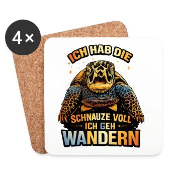 J’en ai marre des tortues Randonnée - Dessous de verre (lot de 4) - blanc - Devant