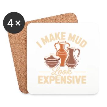 Pottery Addict Tonkunst Kreativ Motiv - Untersetzer (4er-Set) - Weiß - Vorne