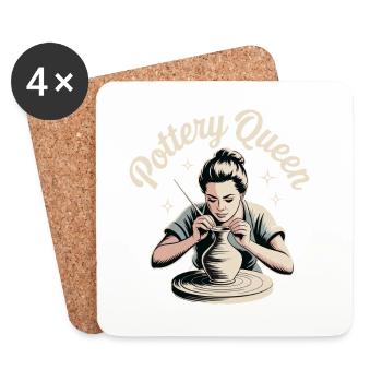 Keramik Pottery Schlamm Kreativ Humor - Untersetzer (4er-Set) - Weiß - Vorne