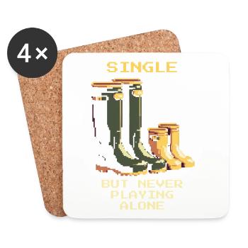 Single, but never alone | Single parent - Coasters (set of 4) - white - Front