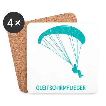 Paraglider GLEITSCHIRMFLIEGER LUSTIG - Untersetzer (4er-Set) - Weiß - Vorne