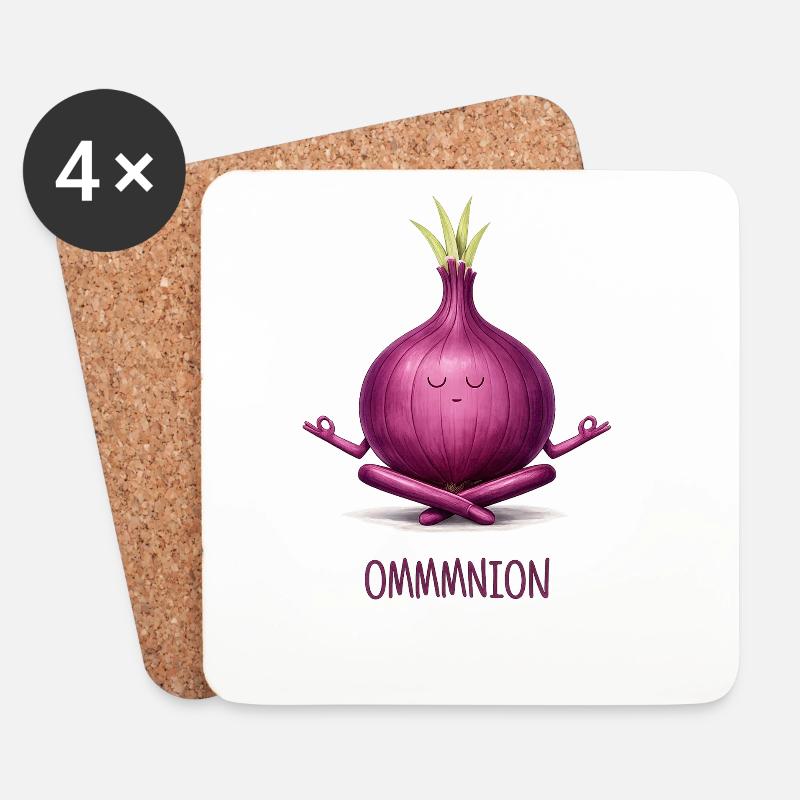 OMMMNION – Meditierende Zwiebel - Untersetzer (4er-Set) - Weiß