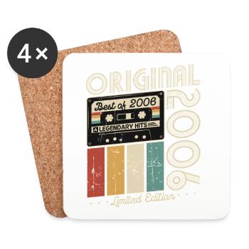 Original 2006 Vintage Vintage Birthday Retro - Coasters (set of 4) - white - Front