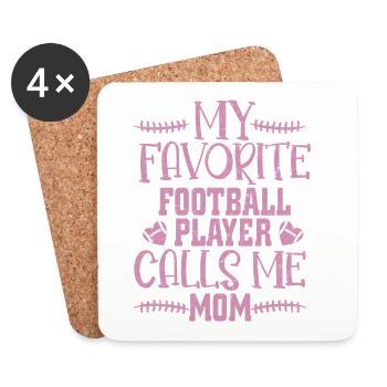 My Favorite Football Player Calls Me Mom Season - Untersetzer (4er-Set) - Weiß - Vorne