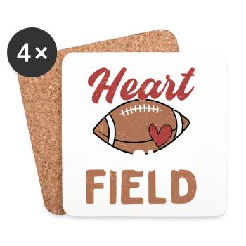 My Heart Is On The Field Season Football Player - Coasters (set of 4) - white - Front
