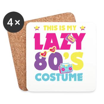 Das ist mein Lazy-80er-80er-Jahre-Kostüm - Untersetzer (4er-Set) - Weiß - Vorne