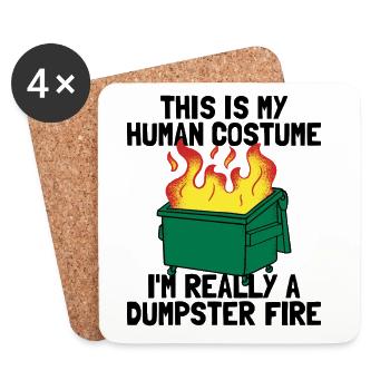 Funny that this is my human costume garbage tone - Coasters (set of 4) - white - Front