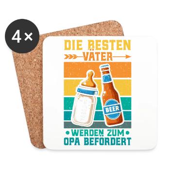 The best fathers are promoted to grandpa - Coasters (set of 4) - white - Front