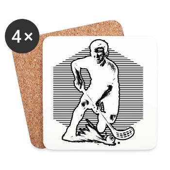 Inspiration cool pour le floorball - Dessous de verre (lot de 4) - blanc - Devant