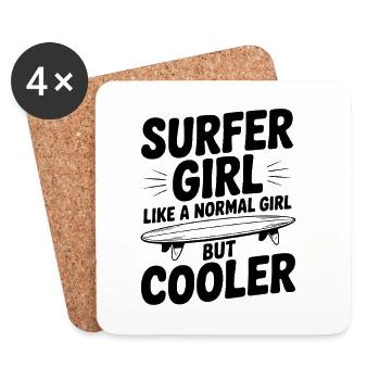 Surfeuse comme une fille normale, mais plus cool - Dessous de verre (lot de 4) - blanc - Devant