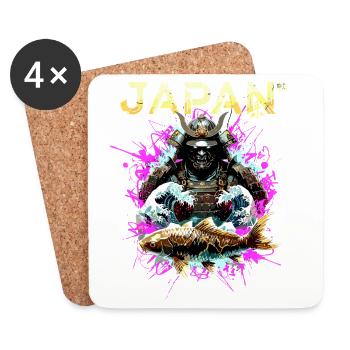 Cyber Samurai – Guerrier du Japon - Dessous de verre (lot de 4) - blanc - Devant