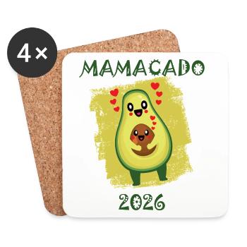 Avocado 2026 Mamacado Funny Saying - Coasters (set of 4) - white - Front