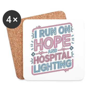 Oncology Nurse I Run On Hope And Infusion Nurse - Untersetzer (4er-Set) - Weiß - Vorne