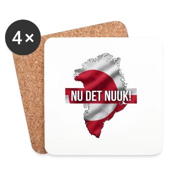 Greenland Map Flag Nuuk Capital Slogan Design - Coasters (set of 4) - white - Front