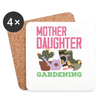 Mutter-tochter-pflanzenliebhaberin Gartenarbeit - Untersetzer (4er-Set) - Weiß - Vorne