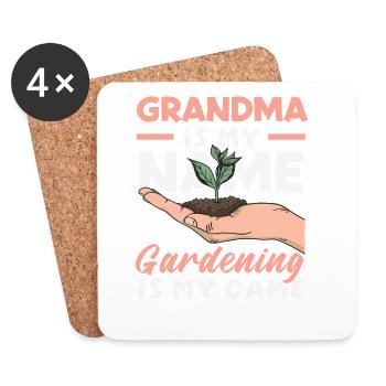 Grand-mère Nom Jardinage Mon amoureux des plantes de gibier - Dessous de verre (lot de 4) - blanc - Devant