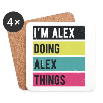 I’m Alex Doing Alex Things Retro Colors - Coasters (set of 4) - white - Front