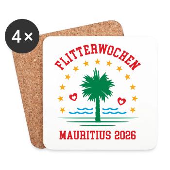 Honeymoon Mauritius 2026 Honeymoon Marriage - Coasters (set of 4) - white - Front