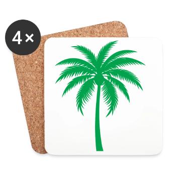 Palme - Untersetzer (4er-Set) - Weiß - Vorne