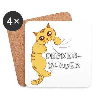 Lieblings Deckenklauer Offizielles Schlafshirt - Untersetzer (4er-Set) - Weiß - Vorne
